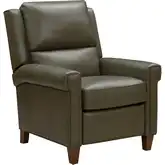 Kody Manual Push-Through-the-Arms Recliner in Dobbs Sage Green Top-Grain Leather